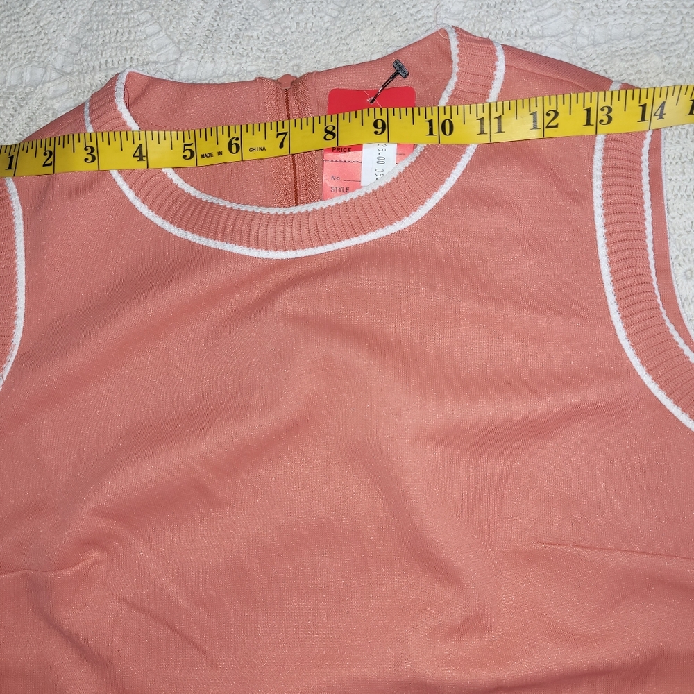 NWT Vintage  Women's  Zippered Sleeveless V Neck Top Cora Stripes 14.5 - Picture 9 of 11